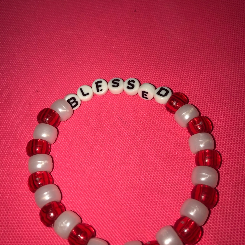 “blessed” bead bracelet